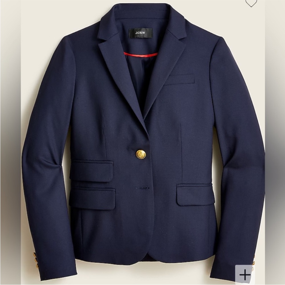 J. Crew Dalton Blazer Italian Stretch Wool Navy Blue Blazer Jacket 10